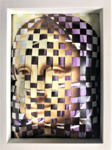 heads Mona sculptural photowork photo paper on cardboard 13x18x2_2020 artist frame