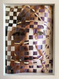 heads Angela sculptural photowork photo paper on cardboard 13x18x2_2020 artist frame